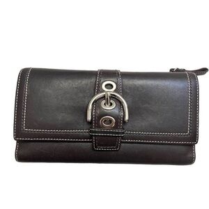 Coach vintage y2k brown leather soho buckle wallet